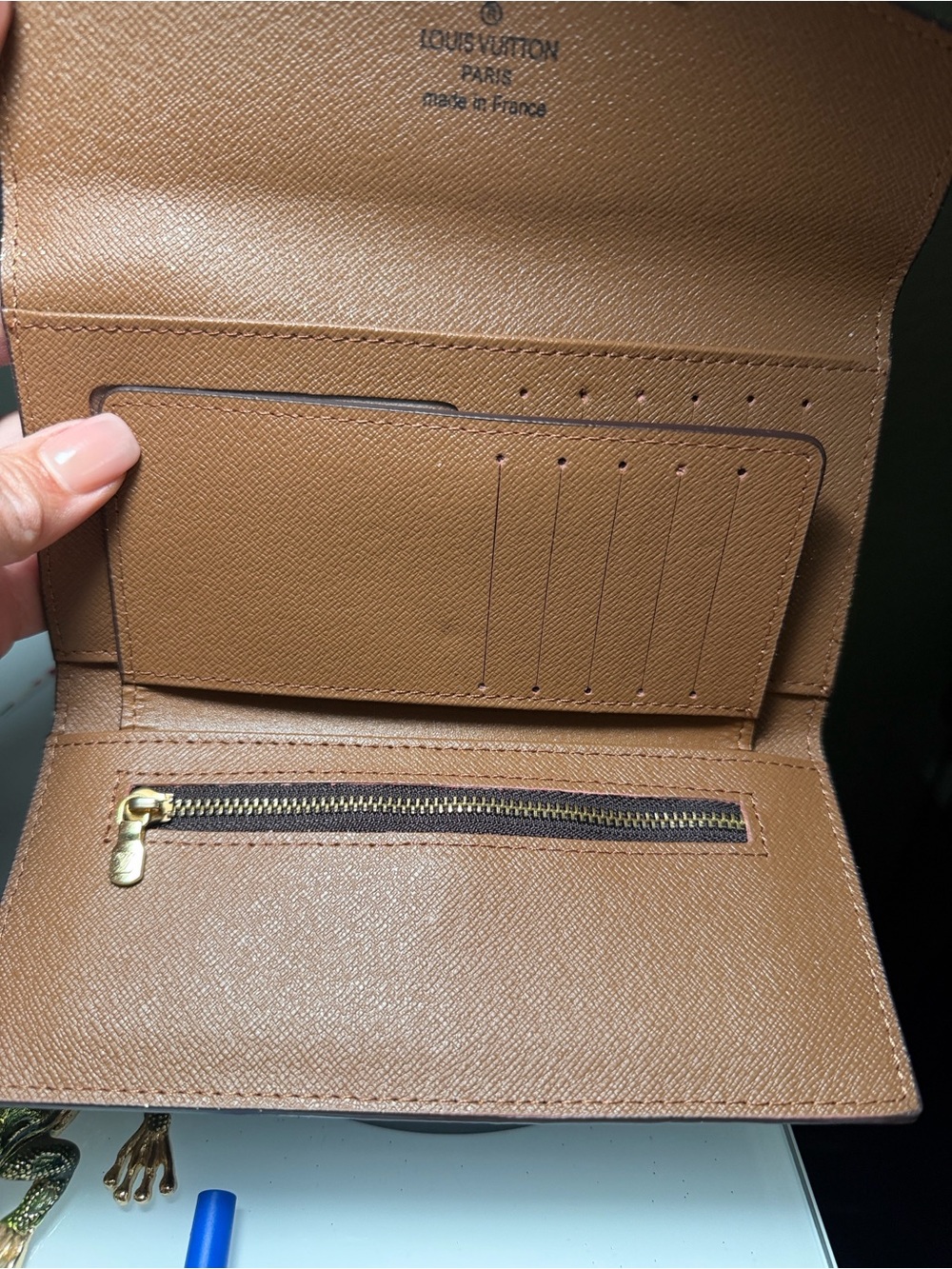 Louis Vuitton Brown Monogram Compact Wallet with Tan Interior - Picture 5 of 5